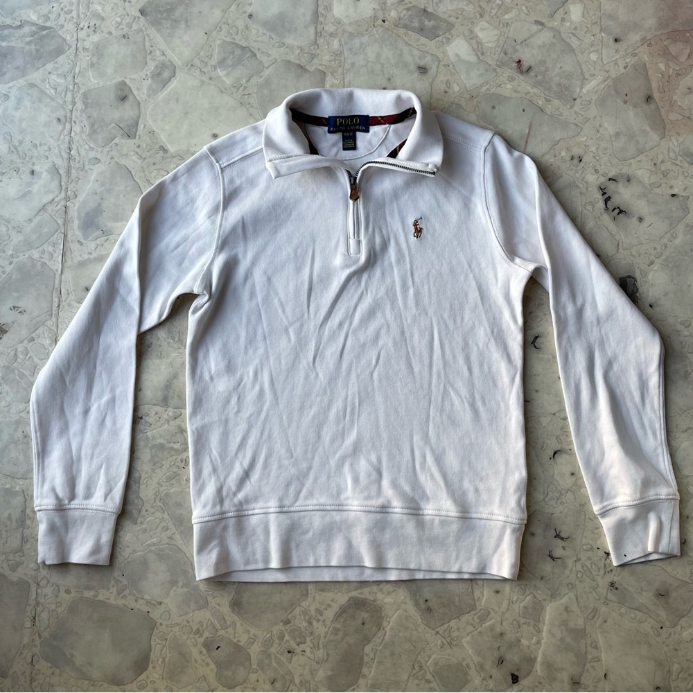 Polo by Ralph Lauren White Quarter-Zip Sweatshirt
